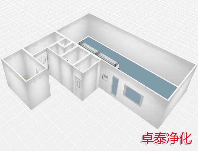 卓泰凈化設(shè)計(jì)凈化車(chē)間三維立體圖